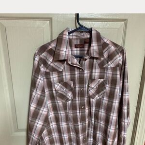 Brown Plaid Button-Down Shirt
